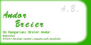 andor breier business card